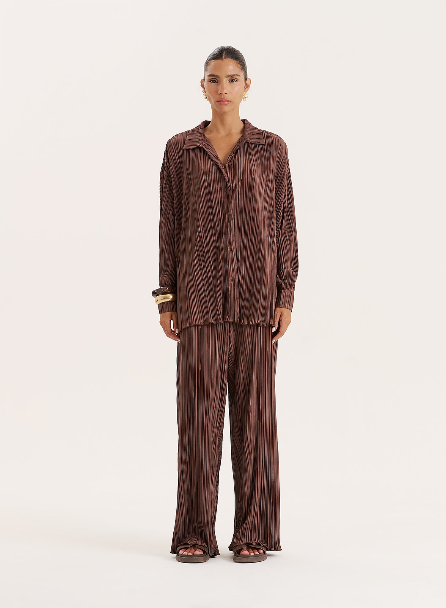 Chocolate Plisse Shirt